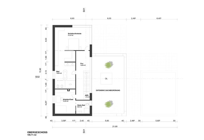 Villa in Sasel / Grundriss Obergeschoss 